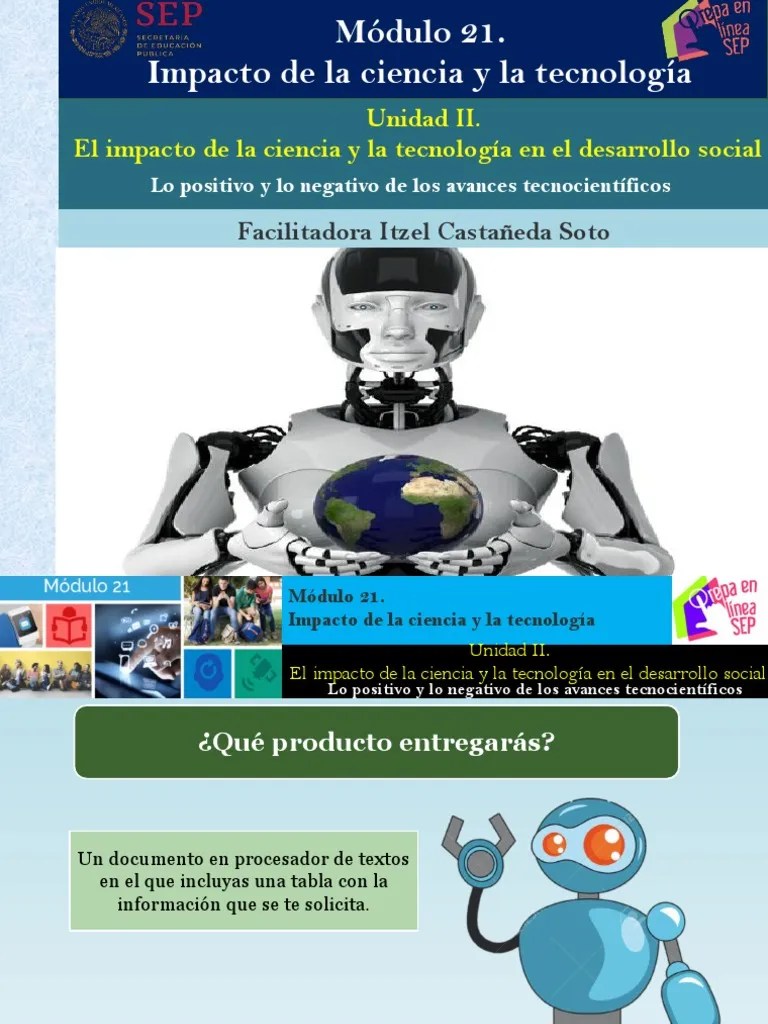 Act. 5 Lo Positivo y Lo Negativo de Los Avances TecnocientÃ­ficos/M21