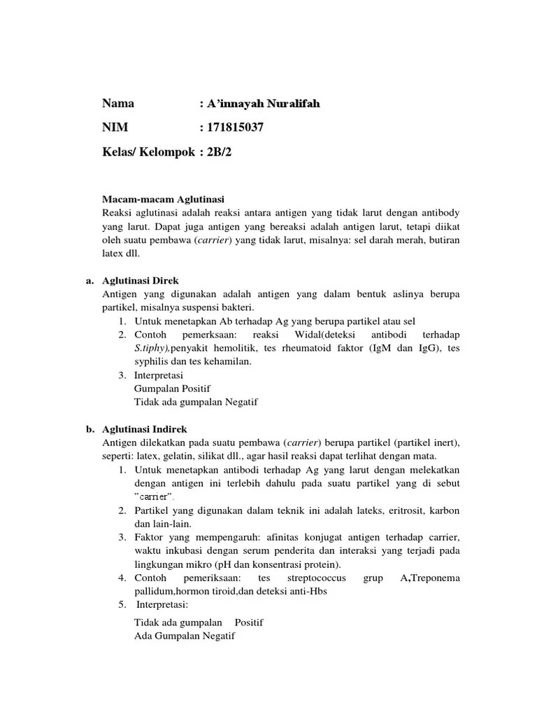 Macam Macam Aglutinasi | PDF