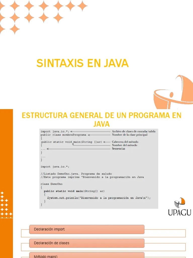 Sintaxis En Java Objeto (informática) Java (lenguaje de programación)