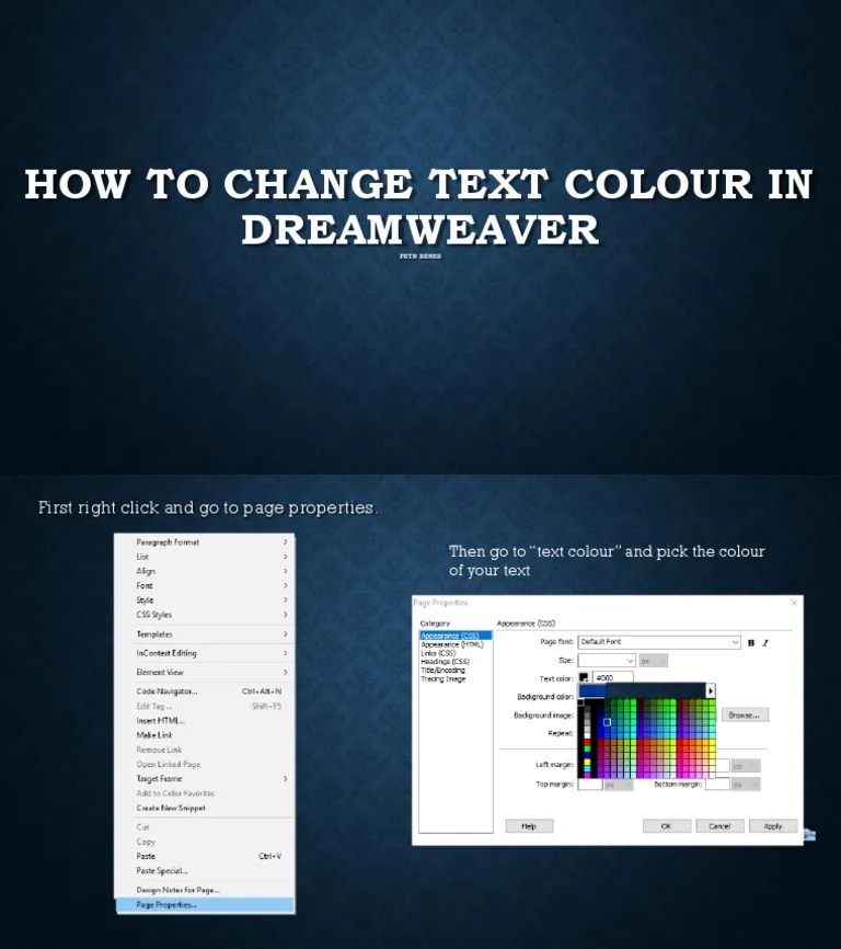 How To Change Text Colour in Dreamweaver PDF