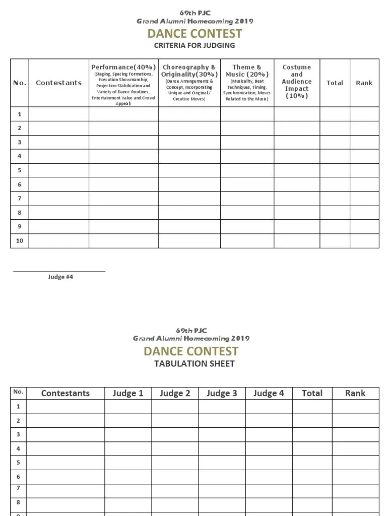 Criteria For Judging PDF