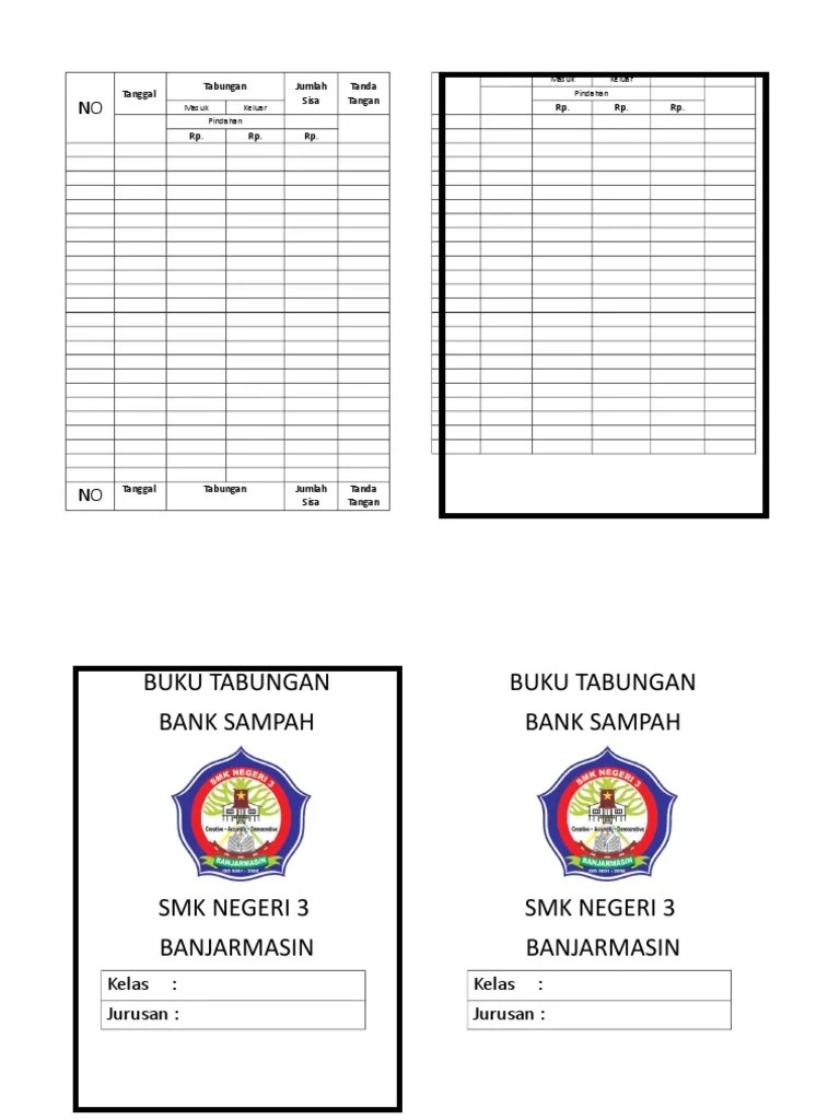 Format Buku Tabungan Sampah Berkas Pendidikan