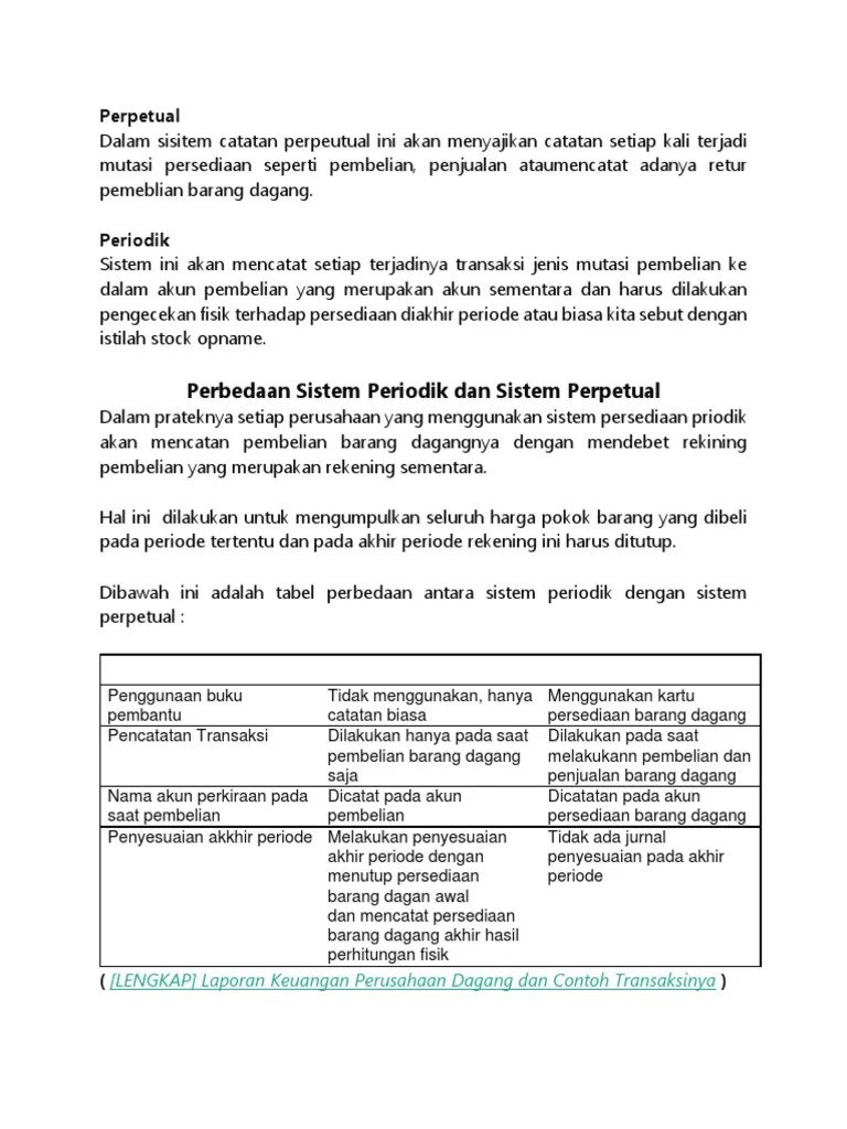Perbedaan Perpetual Dan Periodik | PDF