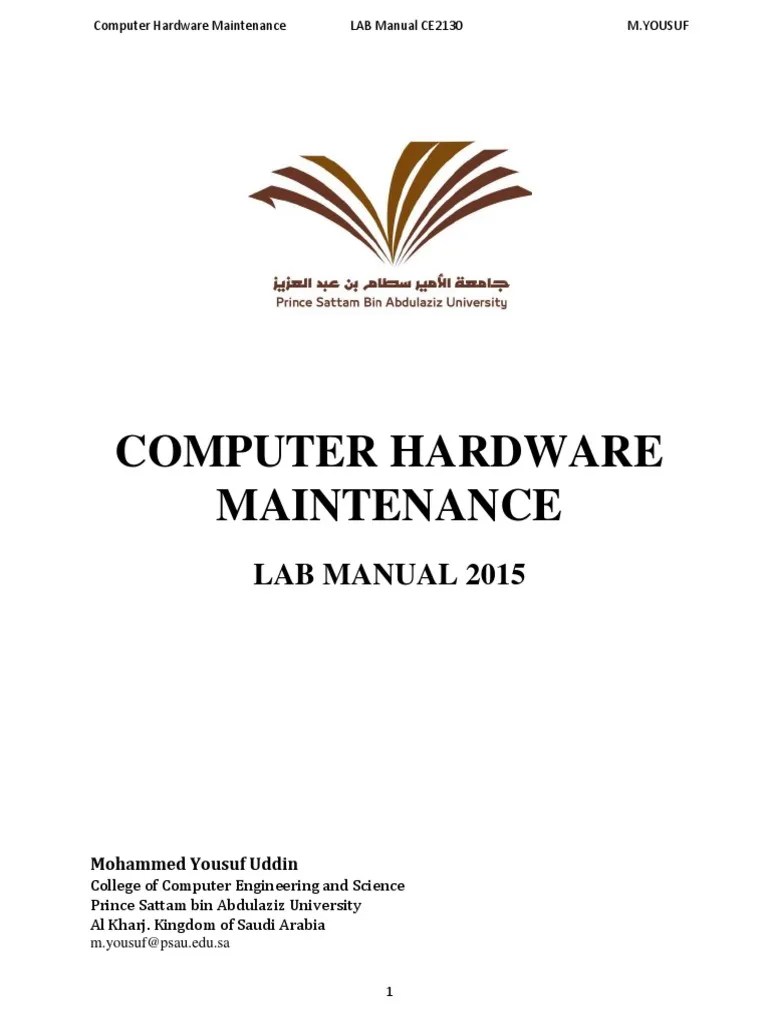Computer Hardware Maintenance PDF PDF Personal Computers Bios