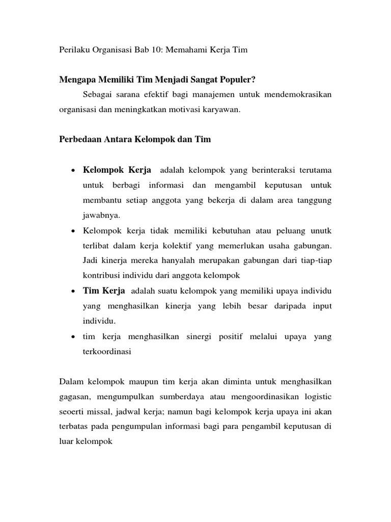 Mengapa Memiliki Tim Menjadi Sangat Populer? | PDF