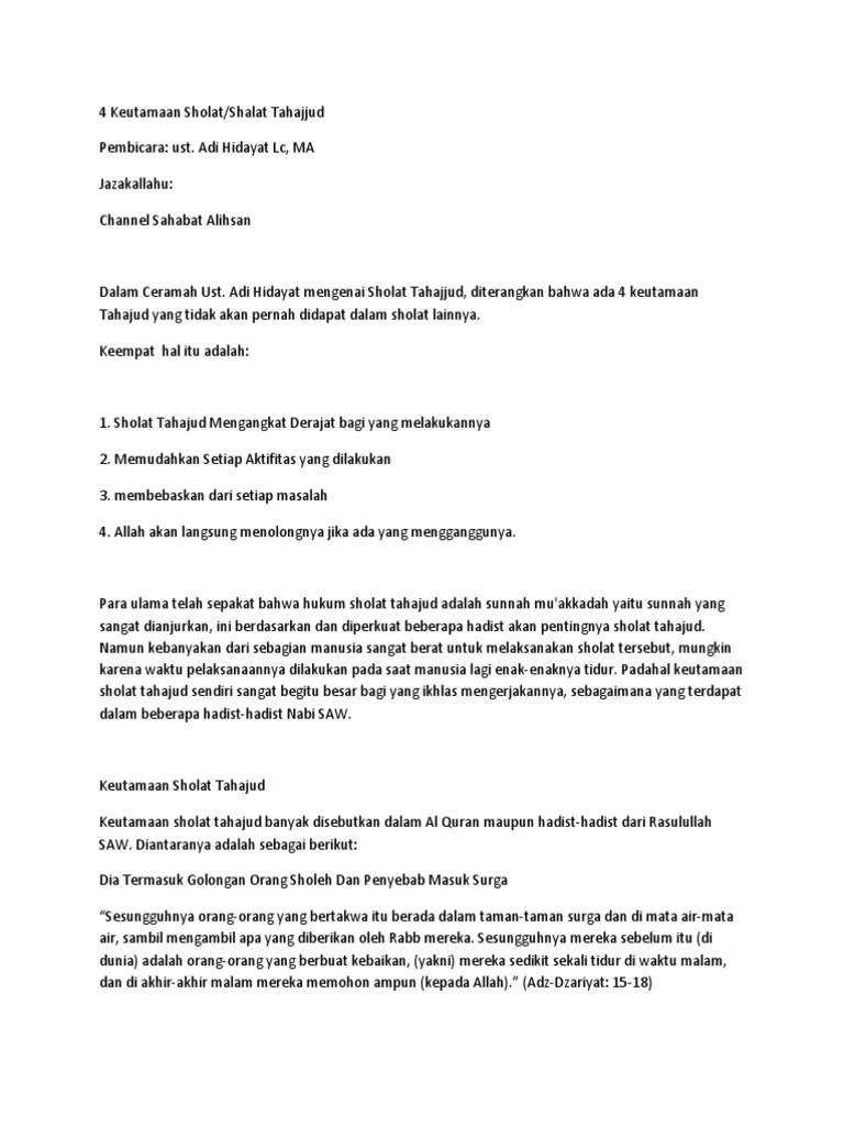 4 Keutamaan Sholat | PDF
