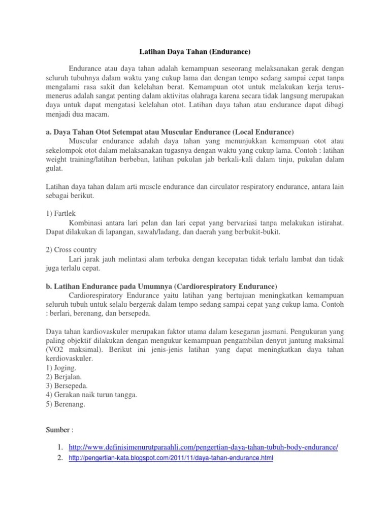 Latihan Daya Tahan (Endurance)