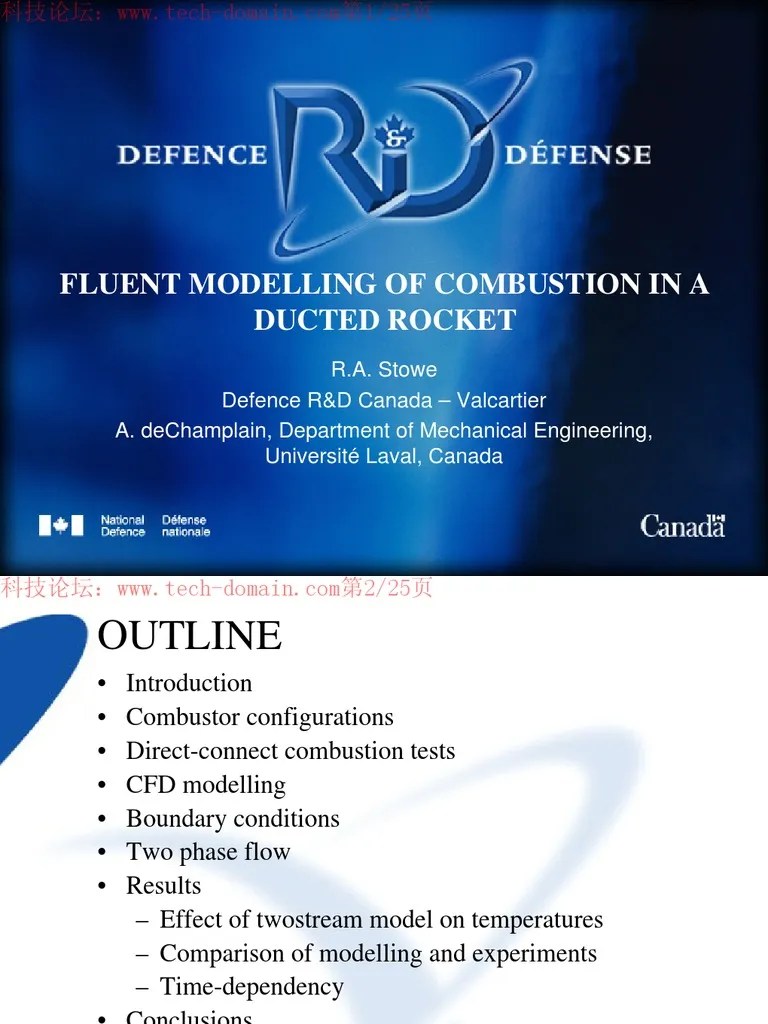 Fluent Modelling of Combustion in a Ducted Rocket Rocket