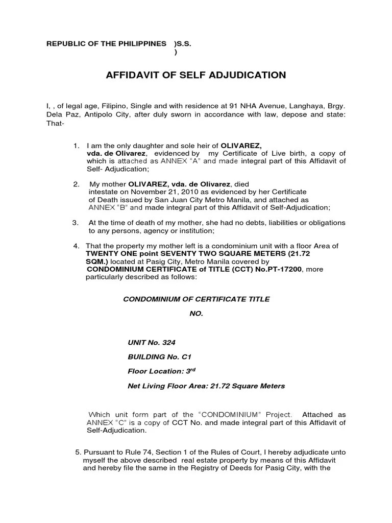 SELF ADJUDICATION HELEN.docx Affidavit Public Law