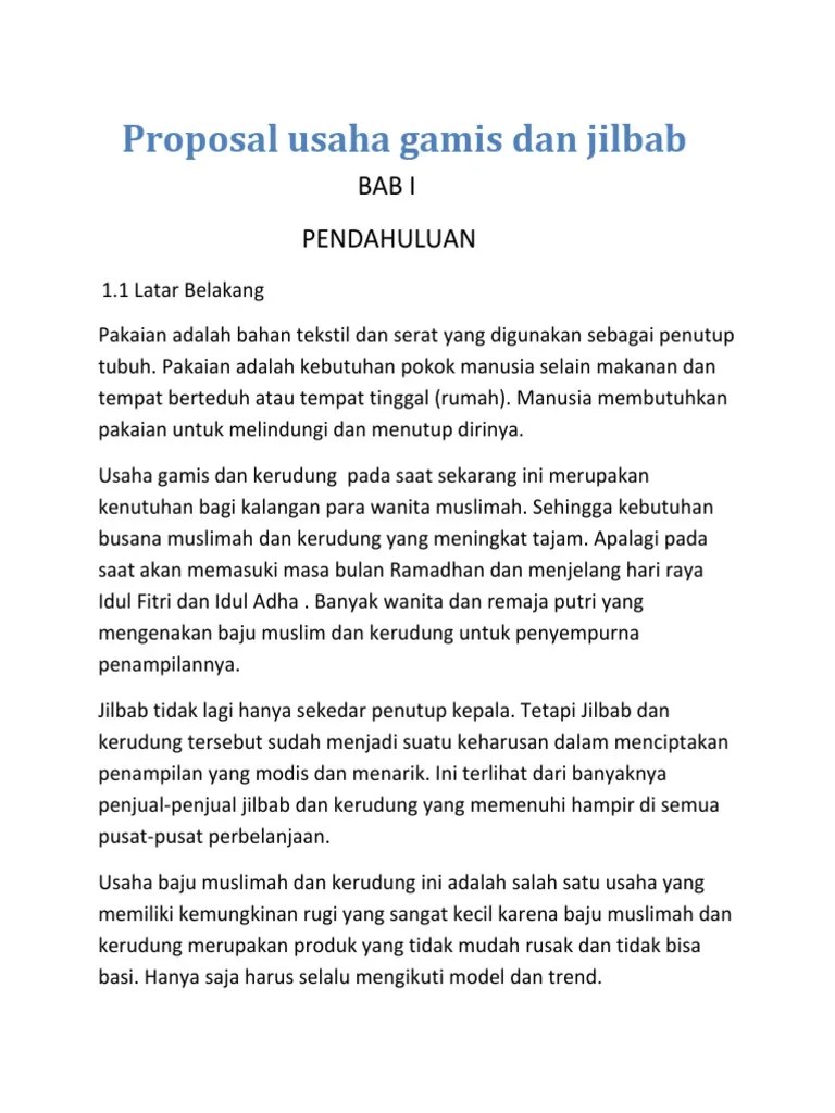 Proposal Produk Kerudung / Doc Proposal Business Plan Sri Winarti