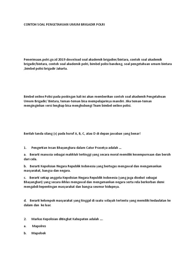 Soal Kepolisian Pdf
