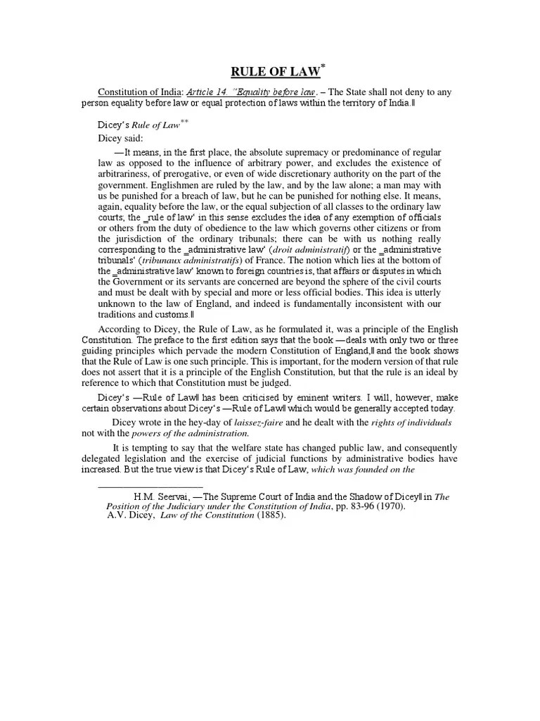 dicey rule of law Pardon Rule Of Law