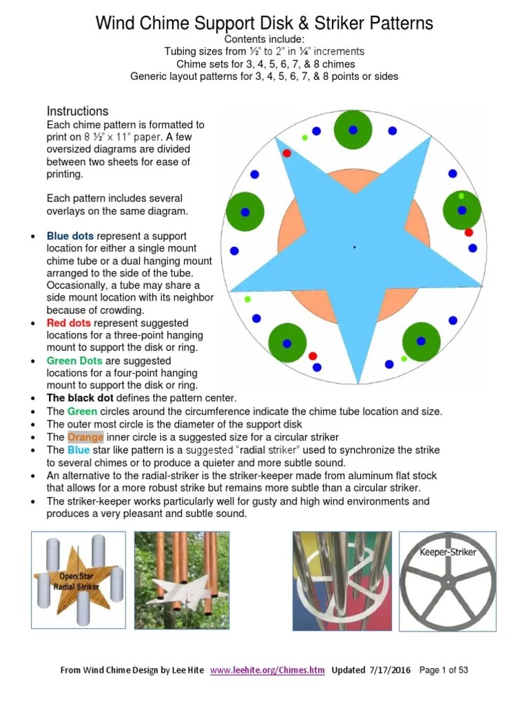 Wind Chime Support Disk and Striker Patterns PDF PDF