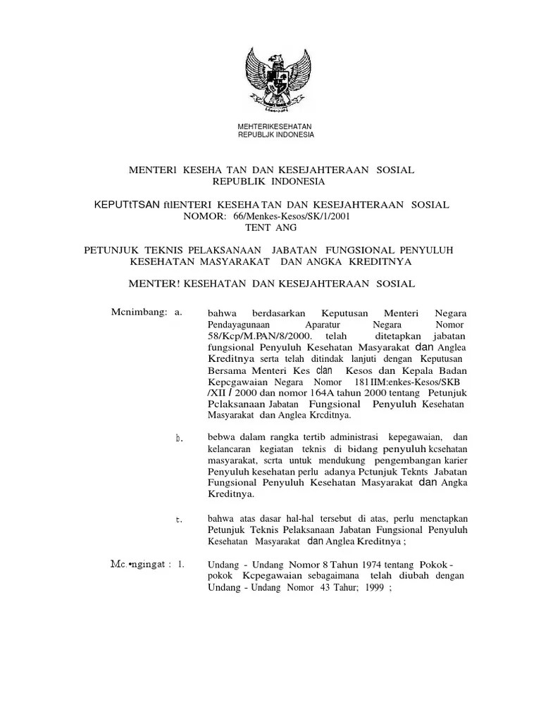 Angka Kredit PENYULUH KESEHATAN MASYARAKAT | PDF