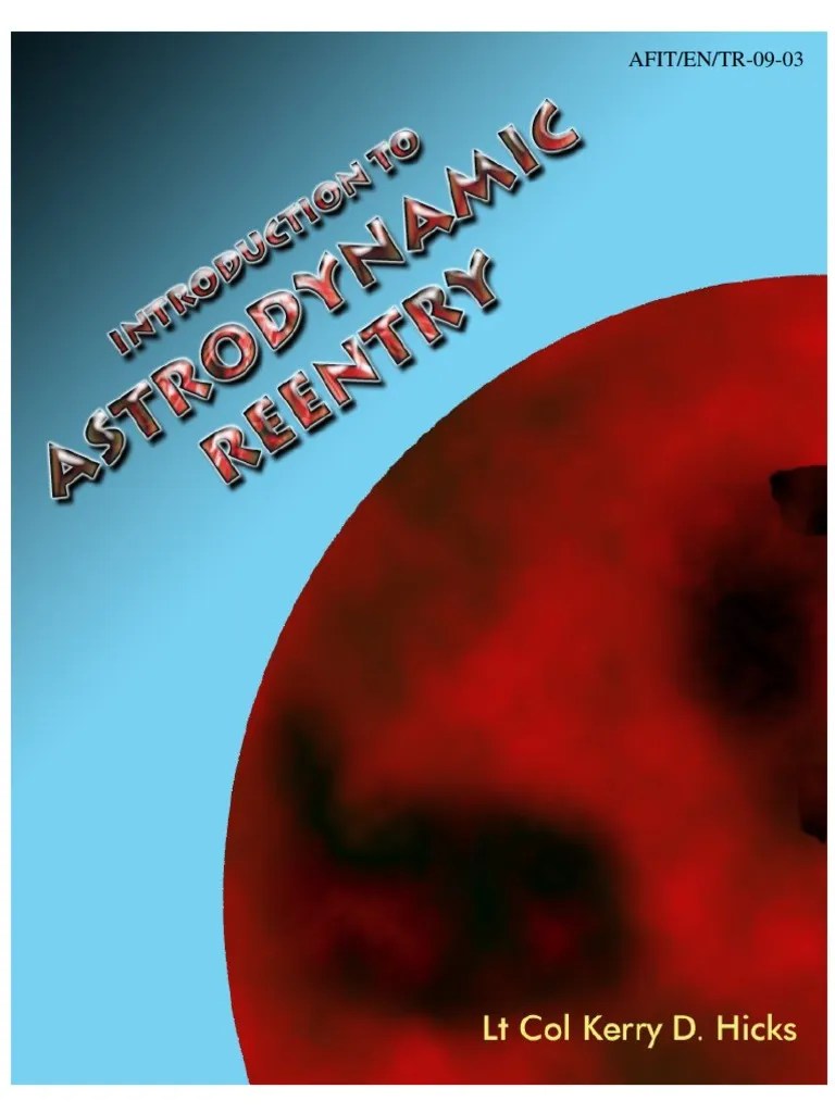 Astrodynamic Reentry PDF PDF Atmospheric Entry Orbit