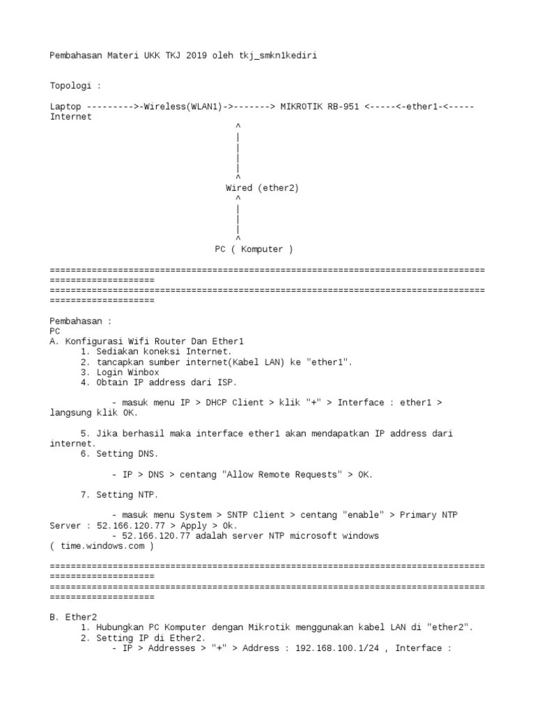 Materi Ukk Tkj 2019 Ip Address Firewall