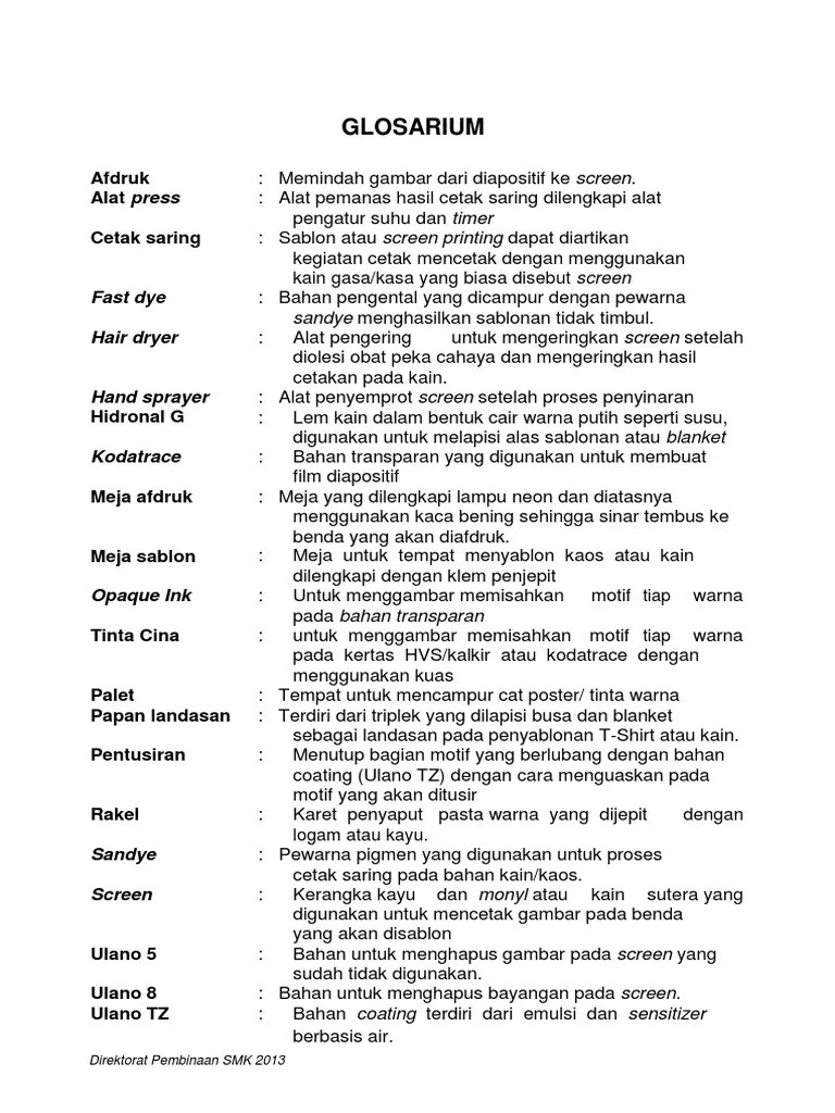 GLOSARIUM Sablon | PDF