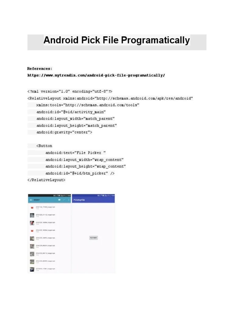 Android Pick File Programatically PDF