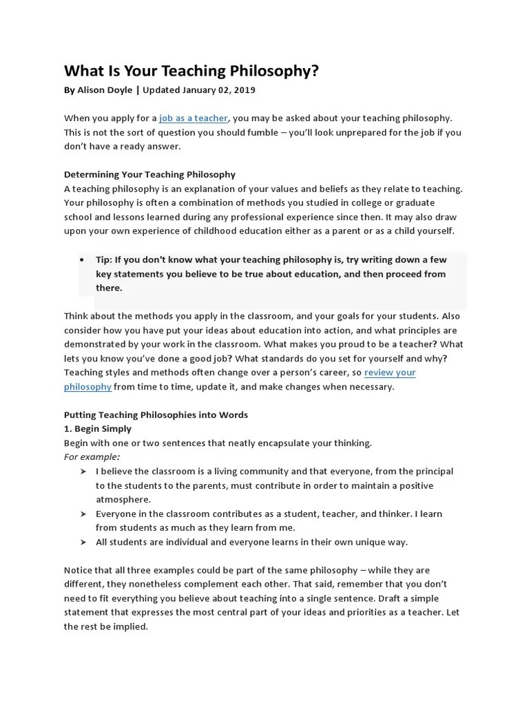 Teaching Philosophy.pdf Teachers Classroom