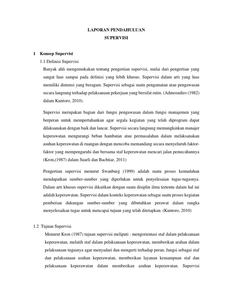 Laporan Pendahuluan Supervisi RS Ansal Stase Manajemen | PDF