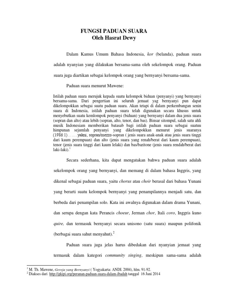 Fungsi Paduan Suara | PDF