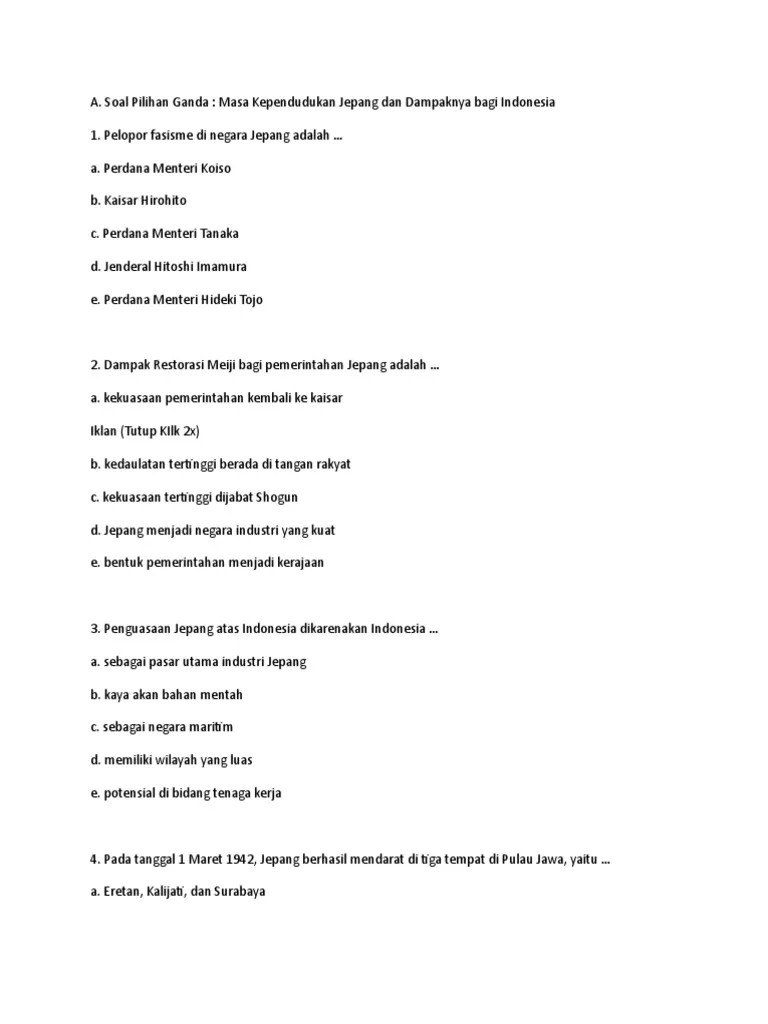 Soal Jepang SMP | PDF