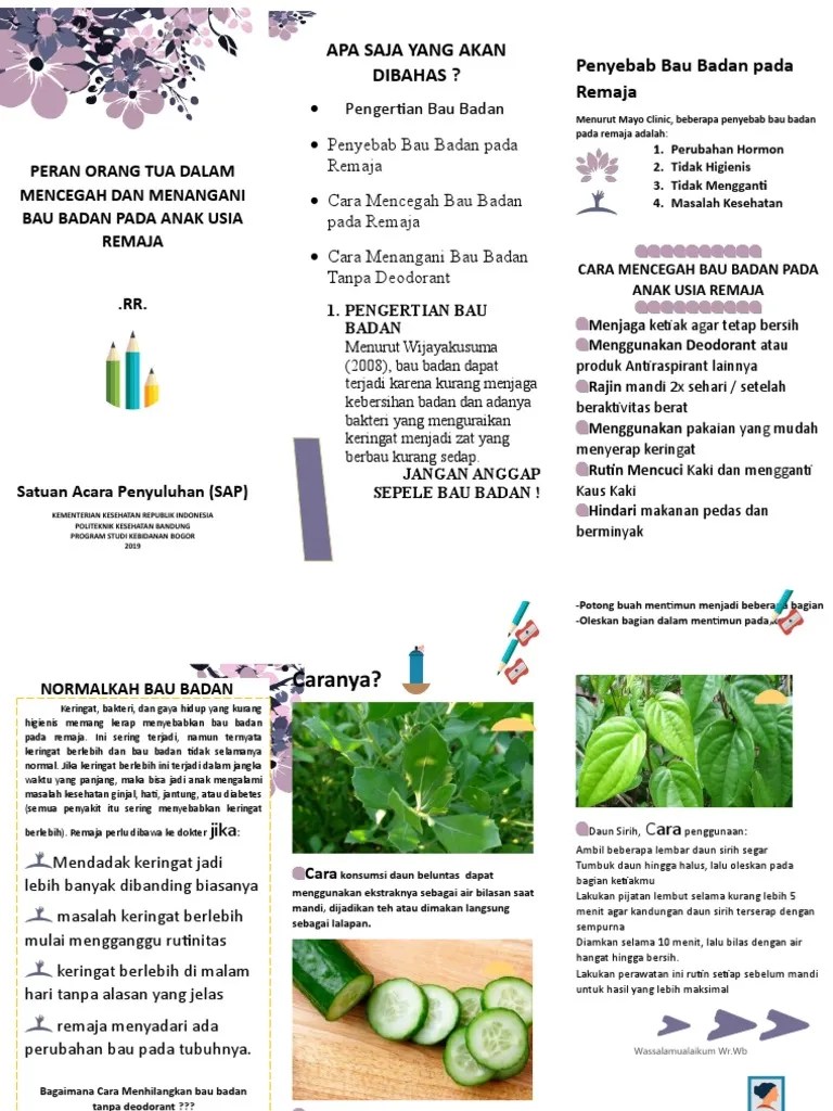 Peran Orang Tua Dalam Mencegah Dan Menangani Bau Badan Pada Anak Usia Remaja  | PDF
