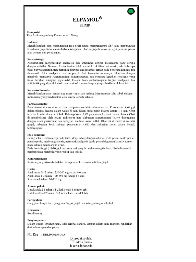 Brosur Elixir Paracetamol