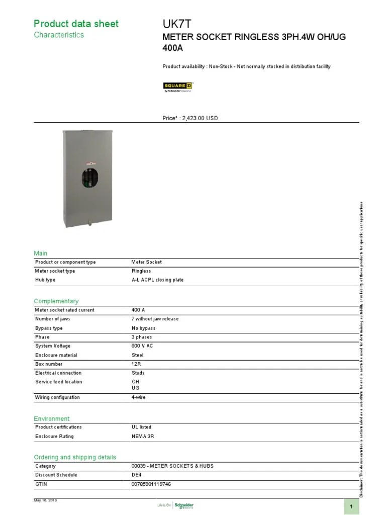 Individual Meter Sockets UK7T PDF