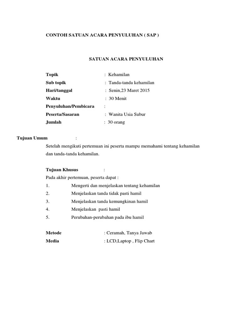 Contoh Satuan Acara Penyuluhan | PDF