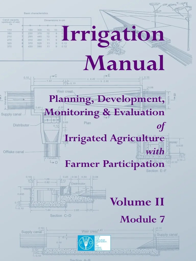 Irrigation Manual FAO Module 7 PDF Irrigation Environment