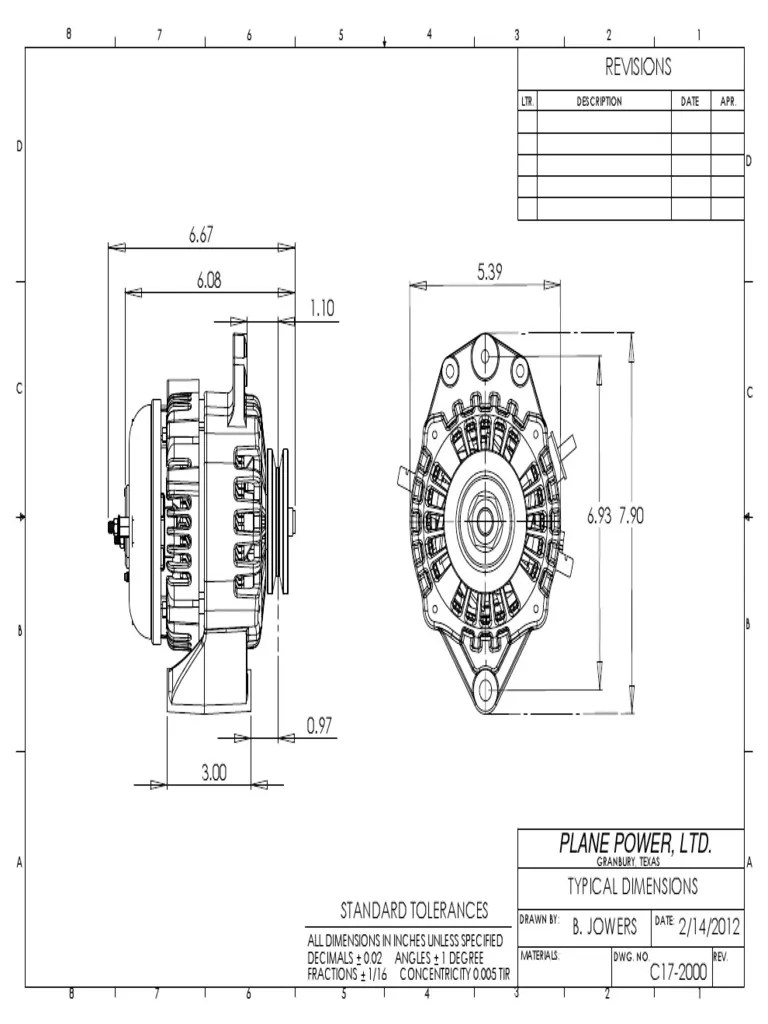 Plane Power ALTFLX Alternator Dimensions PDF