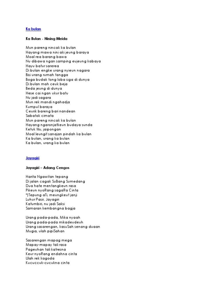 Lirik Lagu Sunda | PDF