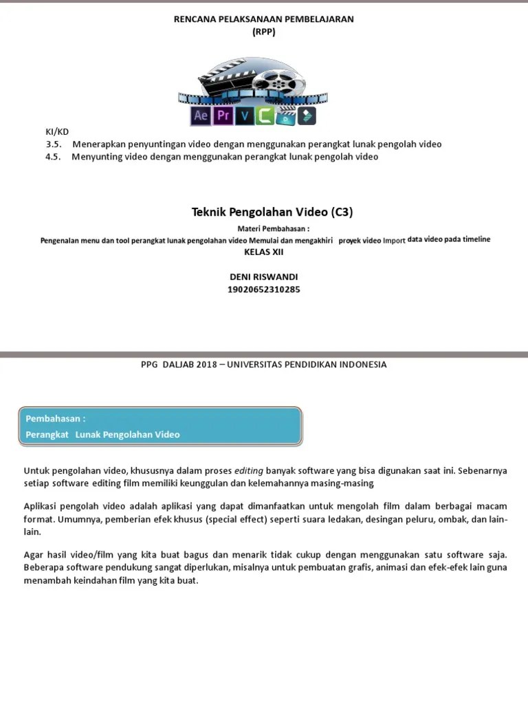 02 Pengolahan Pelbagai Format Video Dengan Bantuan Perangkat Lunak  Pengolahan Video | PDF