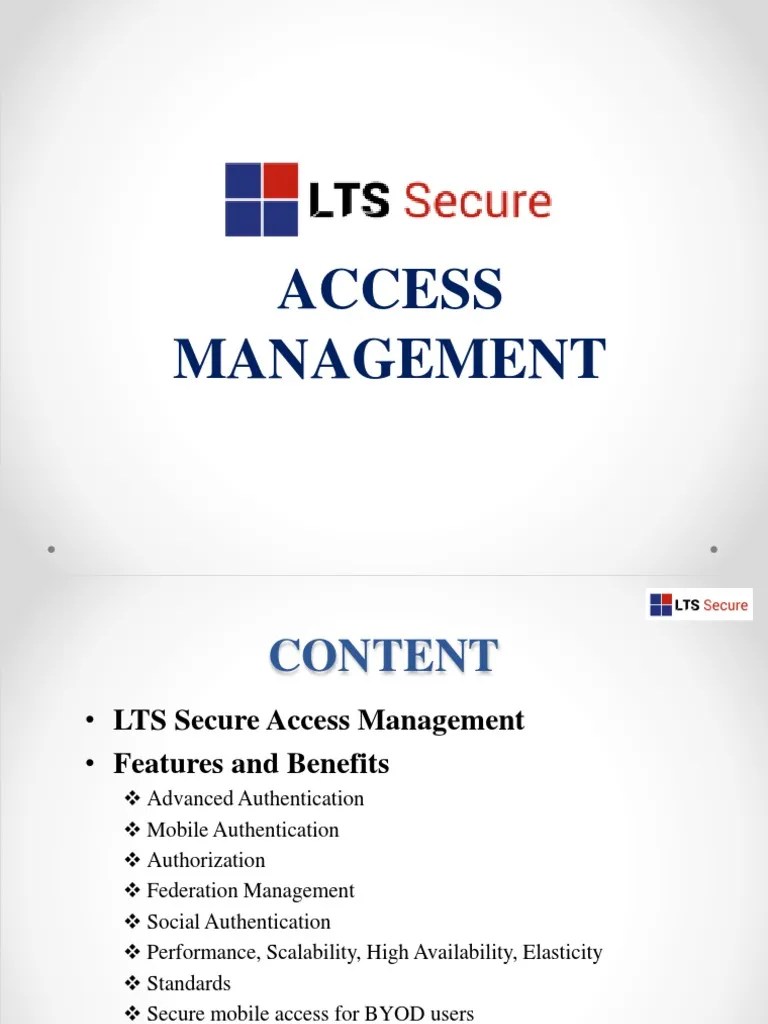 LTS Secure Access Management PDF Mobile App Authentication