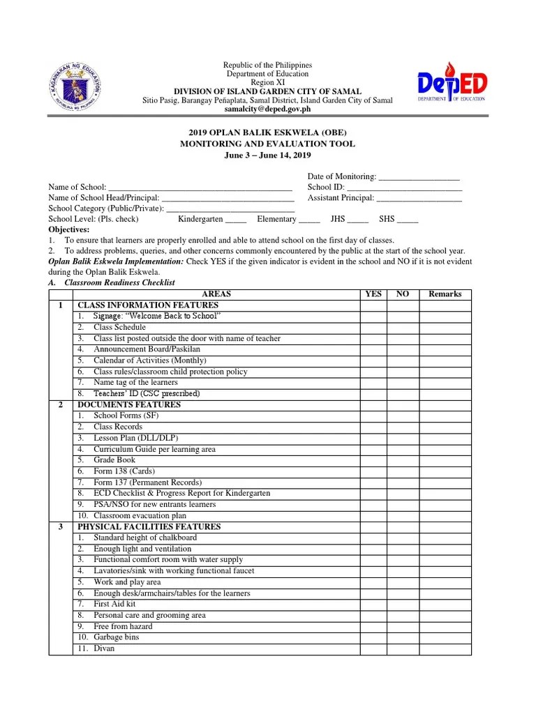 Monitoring Tool Educational Stages Classroom