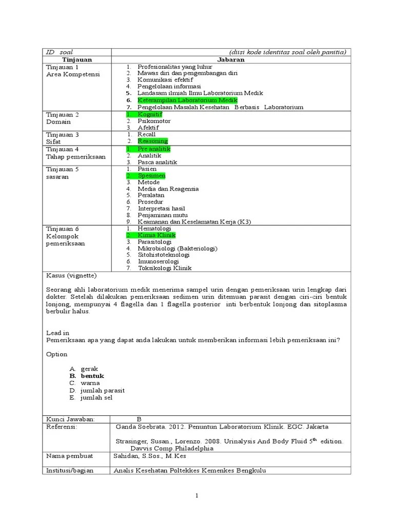 Soal Ukom Analis Kesehatan Mencari Soal