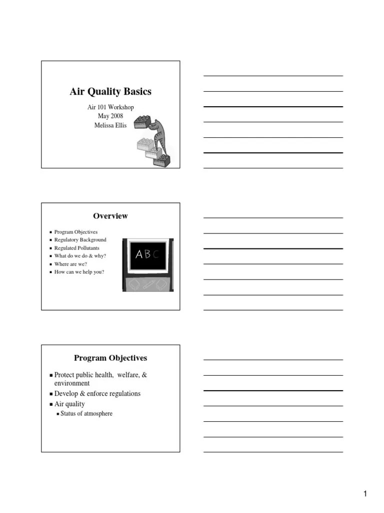 Air Quality Basics Air 101 May 2008 Melissa Ellis PDF