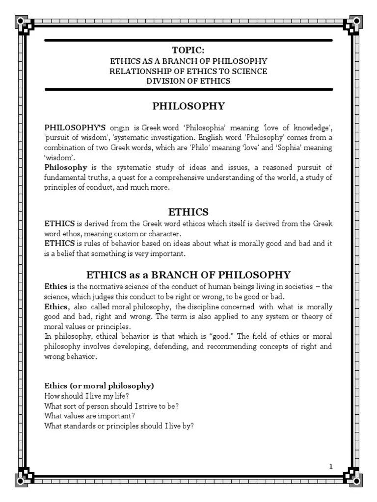 Ethics Prelim Free Will Morality