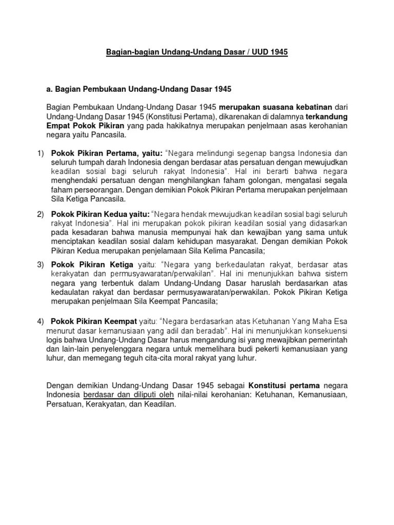 Keadilan Sosial Merupakan Pokok Pikiran Pembukaan Uud 1945 Alinea