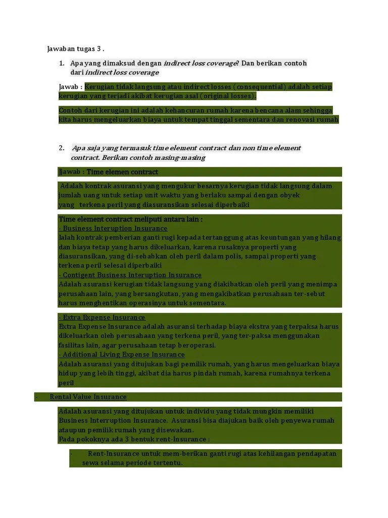 29 Asuransi Terhadap Kerugian Tidak Langsung - Info Dana Tunai