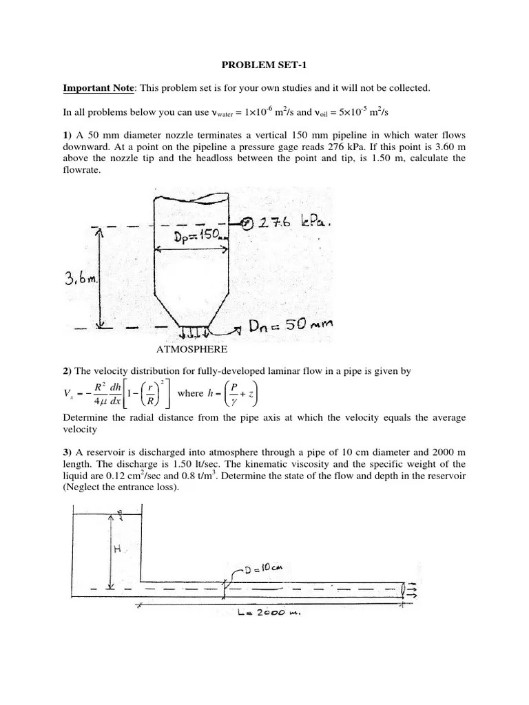 Analysis of Flow Through Pipes Calculating Flow Rates, Head Losses