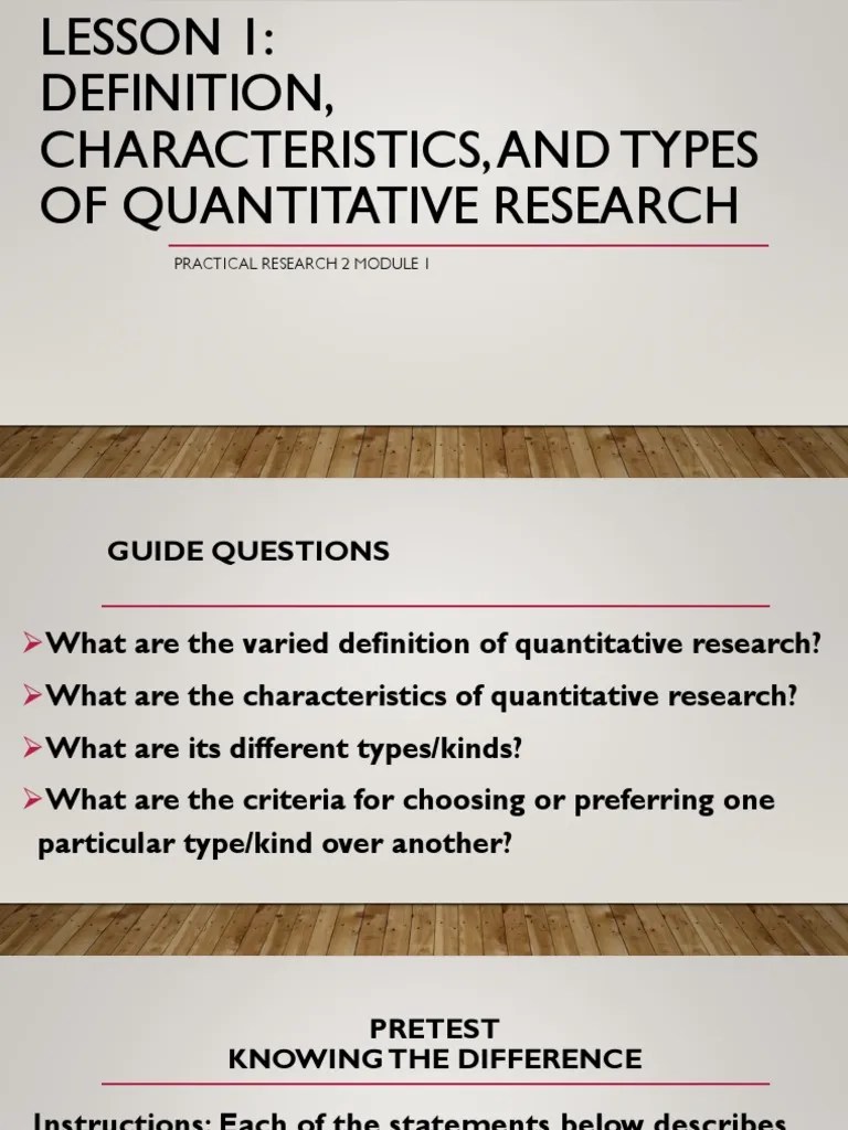 Definition, Characteristics and Types of Quantitative Research