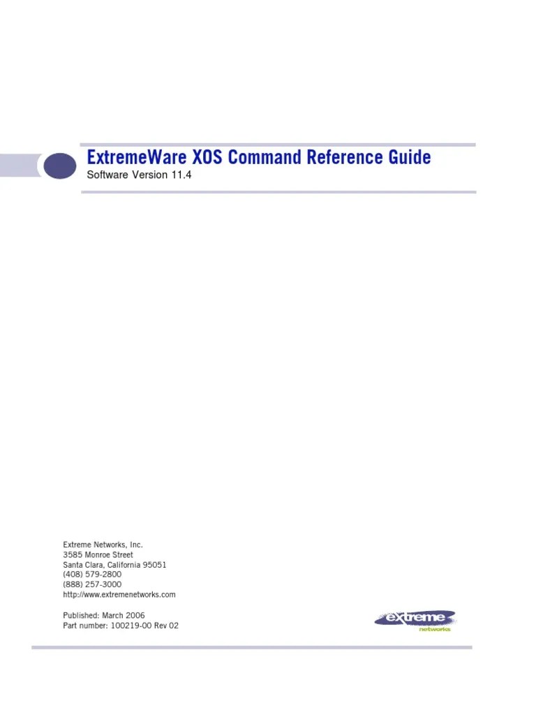 Extreme XOS Command Reference Guide PDF PDF Trademark Network