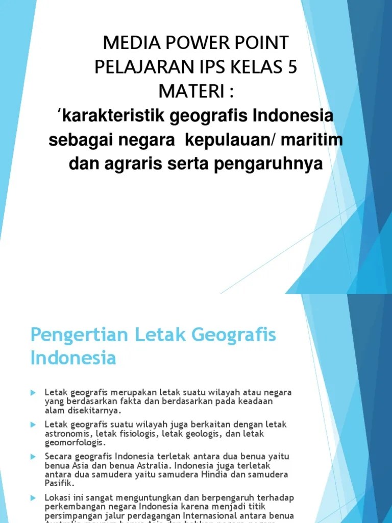 Media PPT Ips 5 Karakter Geografis Indonesia | PDF
