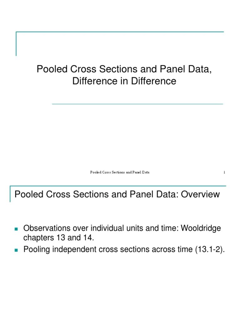 Panel Data DifferenceinDifference Estimation PDF Experiment