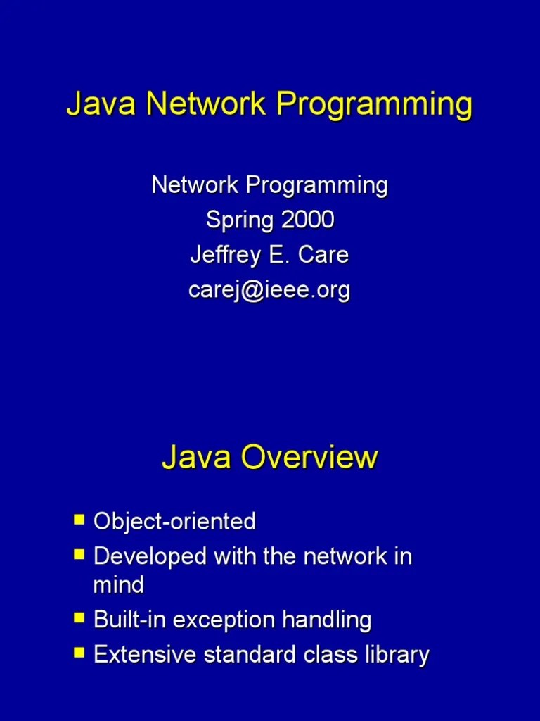 Java Network Programming PDF Network Socket Java (Programming