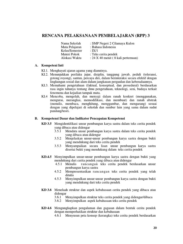 RPP 9 3. Teks Cerita Pendek | PDF