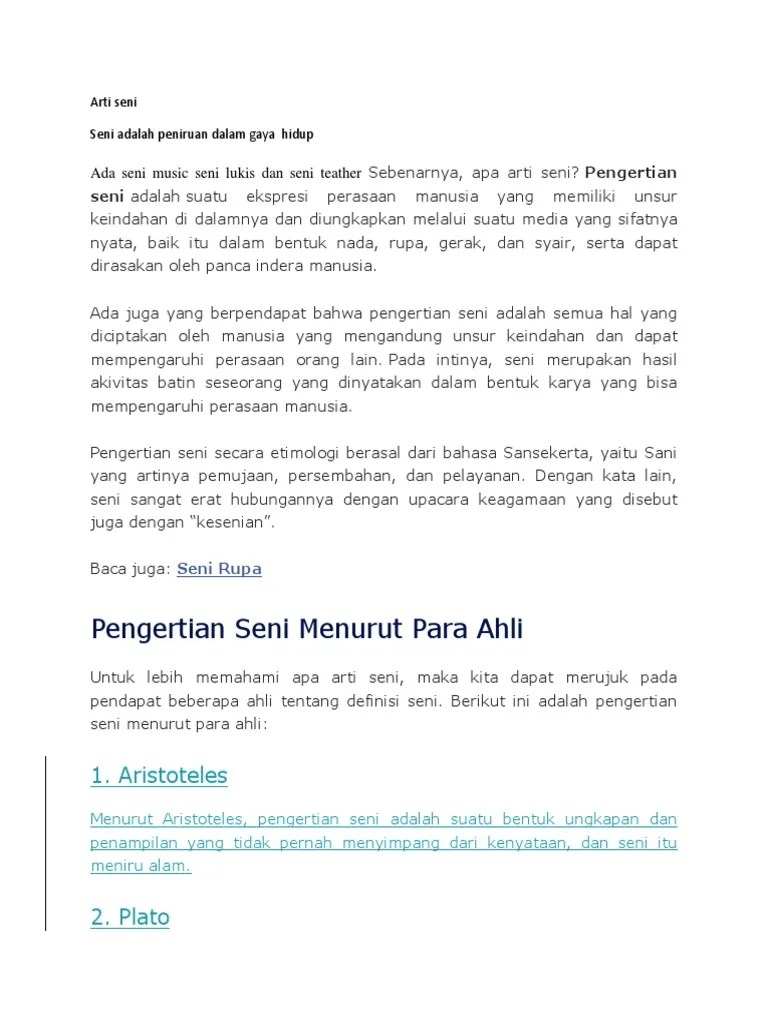 Arti Seni | PDF