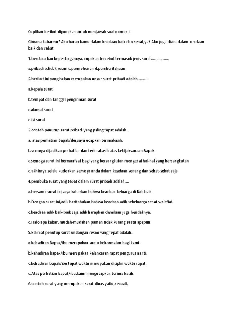 Surat Pribadi Dan Surat Dinas | PDF